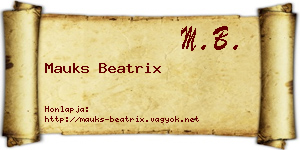 Mauks Beatrix névjegykártya